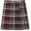 French Toast Girls’ Plaid Adjustable Waist Pleated-Front Two-tab Scooter(Burgundy Plaid)