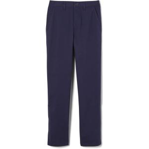 French Toast Boys Adaptive Relaxed Fit Twill Pants with Hook and Loop Closure and Pull-Apart Leg Openings(Navy)