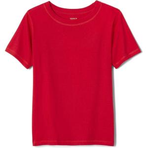 French Toast Boys Adaptive Short Sleeve Super-Soft Crewneck Tee Shirt with Flat Seams(Red)