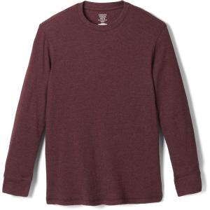 French Toast Boys Long Sleeve Thermal Waffle Tee T-Shirt White(Chocolate Burgundy (F19))