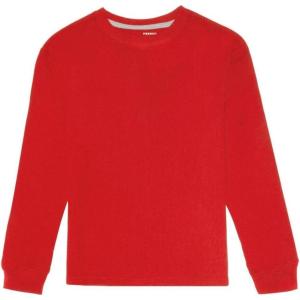 French Toast Boys Long Sleeve Thermal Waffle Tee T-Shirt White(Red Red)