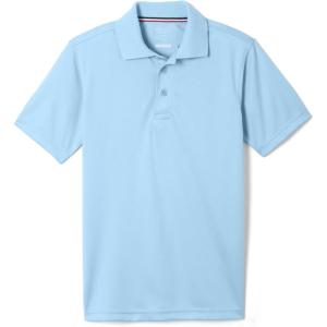 French Toast Boys’ Short Sleeve Moisture Wicking Stretch Sport Polo Shirt (Kids Standard & Husky Sizes)(Light Blue)