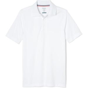 French Toast Boys’ Short Sleeve Moisture Wicking Stretch Sport Polo Shirt (Kids Standard & Husky Sizes)(White)
