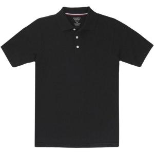 French Toast Boys Short Sleeve Pique Polo Shirt (Standard & Husky), Black, 10(Black)