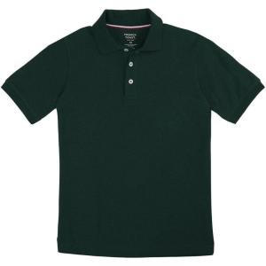 French Toast Boys Short Sleeve Pique Polo Shirt (Standard & Husky), Black, 10(Hunter Green)