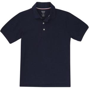 French Toast Boys Short Sleeve Pique Polo Shirt (Standard & Husky), Black, 10(Navy)