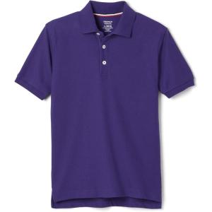 French Toast Boys Short Sleeve Pique Polo Shirt (Standard & Husky), Black, 10(Purple)