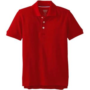 French Toast Boys Short Sleeve Pique Polo Shirt (Standard & Husky), Black, 10(Red)