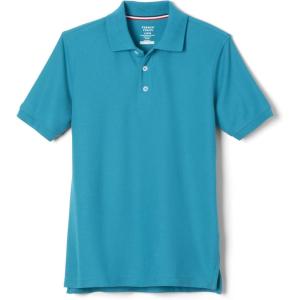 French Toast Boys Short Sleeve Pique Polo Shirt (Standard & Husky), Black, 10(Teal)