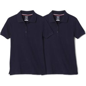 French Toast Girls 2 Pack Short Sleeve Stretch Piqué Polo(Navy)
