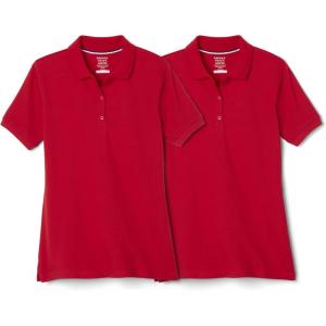 French Toast Girls 2 Pack Short Sleeve Stretch Piqué Polo(Red)