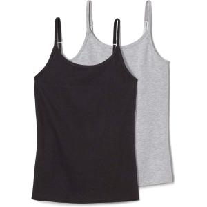 French Toast Girls 2-Pack Basic Cami Tops(Black/Grey)
