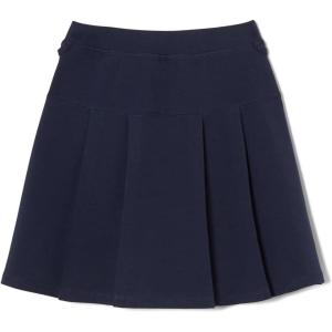 French Toast Girls Adaptive Pleated Ponte Scooter Skirt with Pull-Up Lift Loops(Navy)