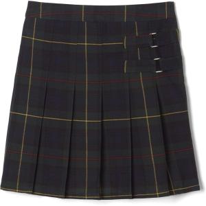 French Toast Girls’ Plaid Adjustable Waist Pleated-Front Two-tab Scooter(Green Plaid)