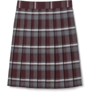 French Toast Girls’ Plaid Pleated Skirt(Burgundy Plaid)