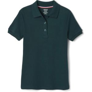 French Toast Girls’ Short Sleeve Picot Collar Polo School Uniform Shirt (Standard and Plus)(Hunter Green)