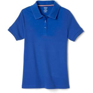 French Toast Girls’ Short Sleeve Picot Collar Polo School Uniform Shirt (Standard and Plus)(Royal)