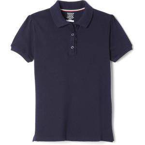 French Toast Girls’ Short Sleeve Ruffle Polo(Navy)