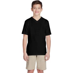 French Toast Men’s Short Sleeve V-Neck Tee(Black)