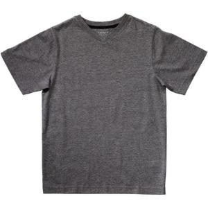 French Toast Men’s Short Sleeve V-Neck Tee(Charcoal Heather Gray)