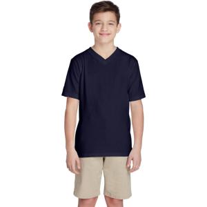 French Toast Men’s Short Sleeve V-Neck Tee(Navy)