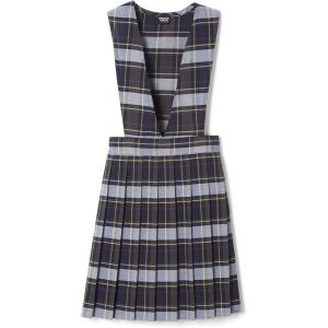 French Toast girls V-neck Jumper(Blue & Gold Plaid)