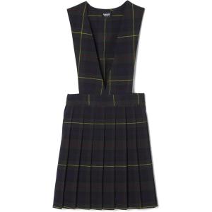 French Toast girls V-neck Jumper(Green Plaid)