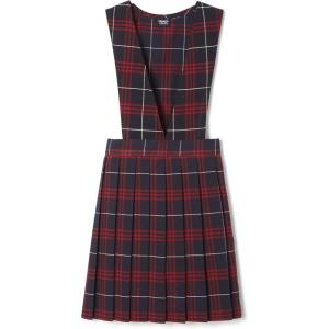 French Toast girls V-neck Jumper(Navy & Red Plaid)