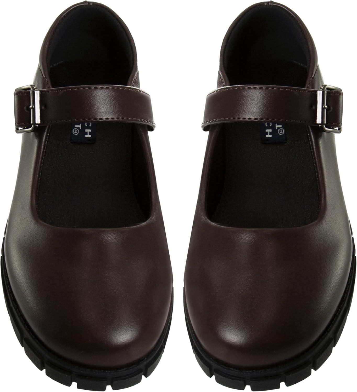 imageFrench Toast Girls Round Toe Ankle Strap Maryjane School Shoes Mary Jane Chunky Platform Oxford Dress Shoe Pumps BlackNavyBrown Size 125 Little KidBig KidBrown
