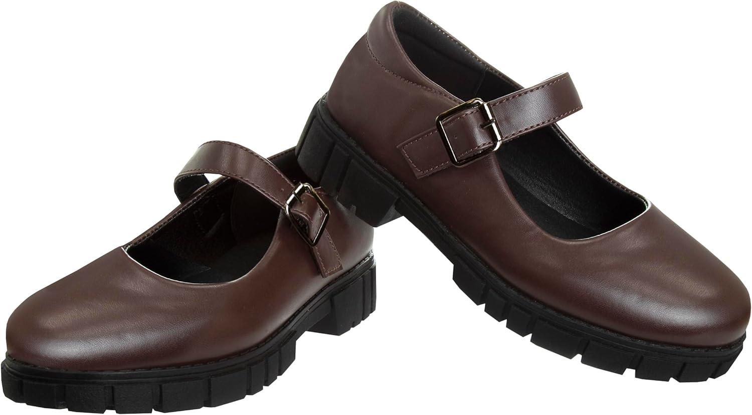 imageFrench Toast Girls Round Toe Ankle Strap Maryjane School Shoes Mary Jane Chunky Platform Oxford Dress Shoe Pumps BlackNavyBrown Size 125 Little KidBig KidBrown