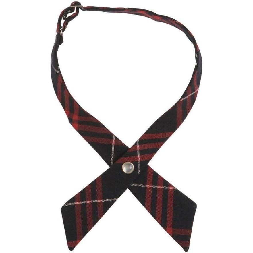 imageFrench Toast Girls Adjustable Cross Tie PlaidNavy  Red Plaid