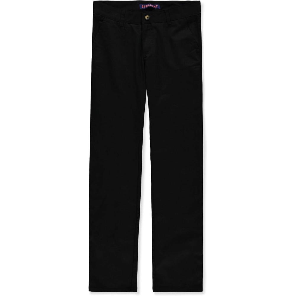 imageFrench Toast Womens Teen and Young Womens Straight Fit Stretch Twill PantBlack