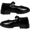 French Toast Girls Round Toe Ankle Strap Maryjane School Shoes – Mary Jane Chunky Platform Oxford Dress Shoe Pumps – Black/Navy/Brown (Size 12-5 Little Kid/Big Kid)(Black Patent)