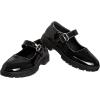 French Toast Girls Round Toe Ankle Strap Maryjane School Shoes – Mary Jane Chunky Platform Oxford Dress Shoe Pumps – Black/Navy/Brown (Size 12-5 Little Kid/Big Kid)(Black Patent)