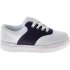 French Toast Kids Oxford Dress Shoes – Lace Up Loafer School Uniform Saddle Shoe for Girls and Boys (Sizes: 11-13 Little Kid / 1-7 Big Kid)(White/Navy)