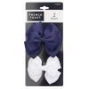 French Toast Kid’s School Uniform Bow Clips, Headband and Ponytail Holders, 4-pack, Navy Blue & White, One Size