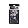 French Toast Kid’s School Uniform Self-Hinge Barrettes and Ponytail Holders, 4-pack, Navy Blue & White, One Size