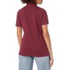 French Toast Women’s Cotton Blend Stretch Pique Short Sleeve Polo Shirt(Burgundy)