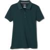 French Toast Women’s Cotton Blend Stretch Pique Short Sleeve Polo Shirt(Hunter Green)