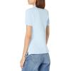French Toast Women’s Cotton Blend Stretch Pique Short Sleeve Polo Shirt(Light Blue)