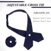 Tarpop 2 Pack French Girls Uniform Tie Cross Adjustable Neck Tie for Girls Back to School Women(Navy Blue)