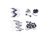 French Toast Kid’s School Uniform Self-Hinge Barrettes and Ponytail Holders, 4-pack, Navy Blue & White, One Size
