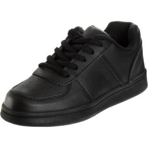 French Toast Boys Girls Shoes -Unisex Athletic Casual Dress Kids School Uniform Loafer Oxford Canvas Tennis Sneakers (White/Black) (Little Kid/Big Kid)(Black)