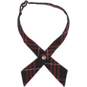 French Toast Girls’ Adjustable Cross Tie Plaid(Navy & Red Plaid)