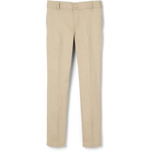 French Toast Girls Adjustable Waist Stretch Twill Skinny Pant (Standard & Plus)(Khaki)