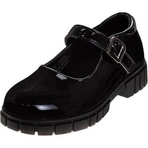 French Toast Girls Round Toe Ankle Strap Maryjane School Shoes – Mary Jane Chunky Platform Oxford Dress Shoe Pumps – Black/Navy/Brown (Size 12-5 Little Kid/Big Kid)(Black Patent)