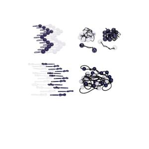 French Toast Kid’s School Uniform Self-Hinge Barrettes and Ponytail Holders, 4-pack, Navy Blue & White, One Size