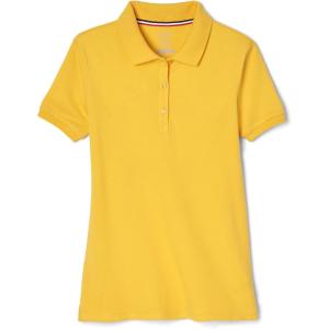 French Toast Women’s Cotton Blend Stretch Pique Short Sleeve Polo Shirt(Gold)