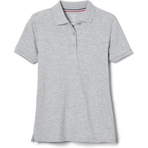 French Toast Women’s Cotton Blend Stretch Pique Short Sleeve Polo Shirt(Grey)