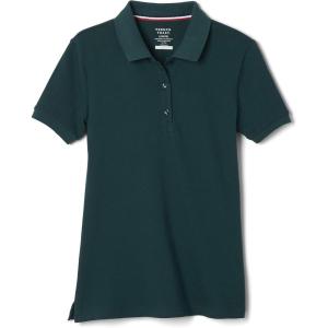 French Toast Women’s Cotton Blend Stretch Pique Short Sleeve Polo Shirt(Hunter Green)